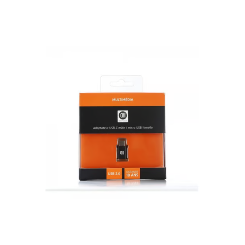 D2 DIFFUSION Adp USB-C male/micro USB femelle noir - USB2.0