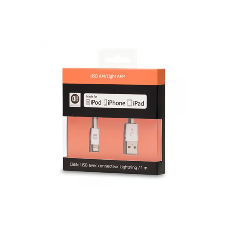 D2 DIFFUSION câble USB pour Apple Lighting 1 m
