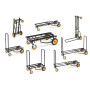 Rocknroller R8RT "Midrange"  Chariot pliable 8 en 1 - noir et jaune