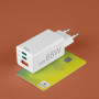 Hama Chargeur rapide GaN 2 USB-C 1 USB-A mini-chargeur PD 65 W blanc