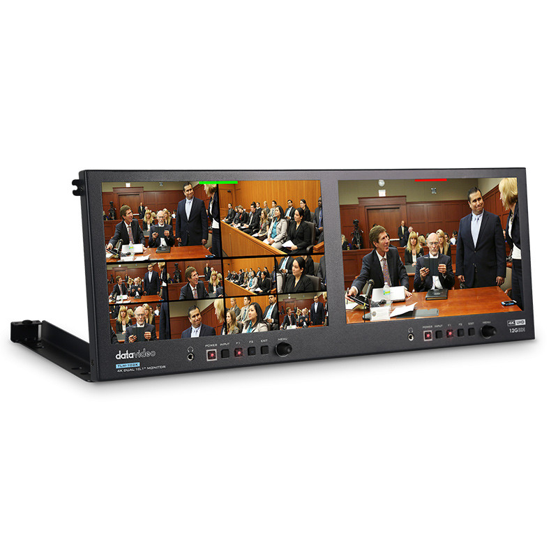 Datavideo Moniteur double 10" 4K 12G-SDI et HDMI 2.0 Rackable