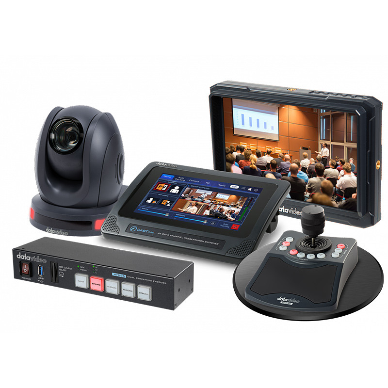 DataVideo Bundle iCast min NVS-35 PTC-145 RMC-2P et TLM-700UHD