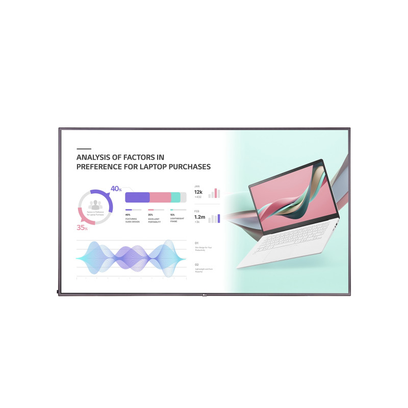 ECRAN LG 49'' LFD 16:9 24h/7j 3840x2160 8ms 500cd/m 3xHDMI DP DVI-D