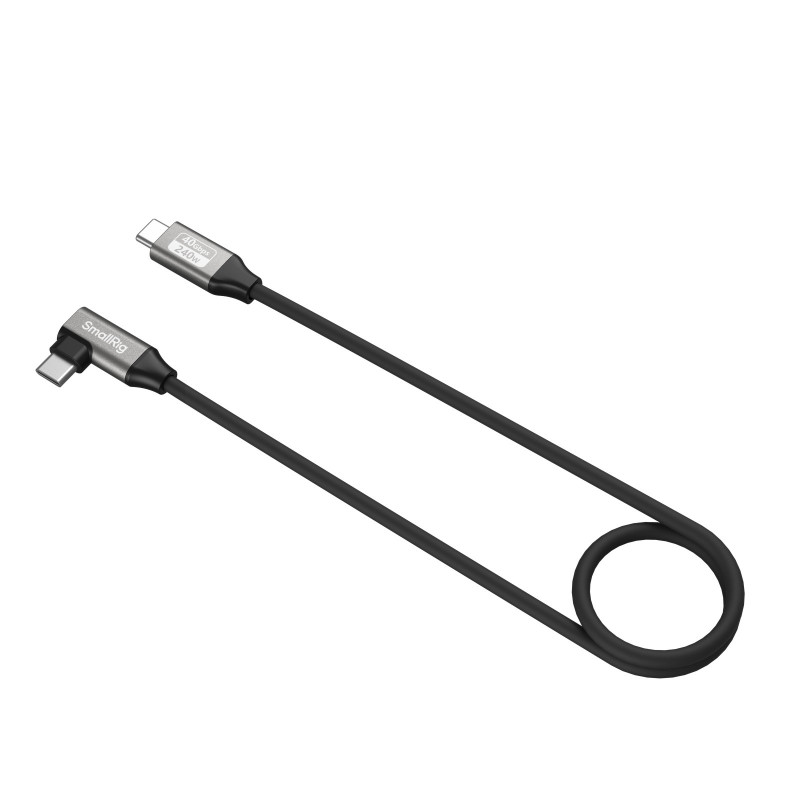 Smallrig Câble données USB-C (droit vers coudé) 60cm 40Gbps 240W 8K