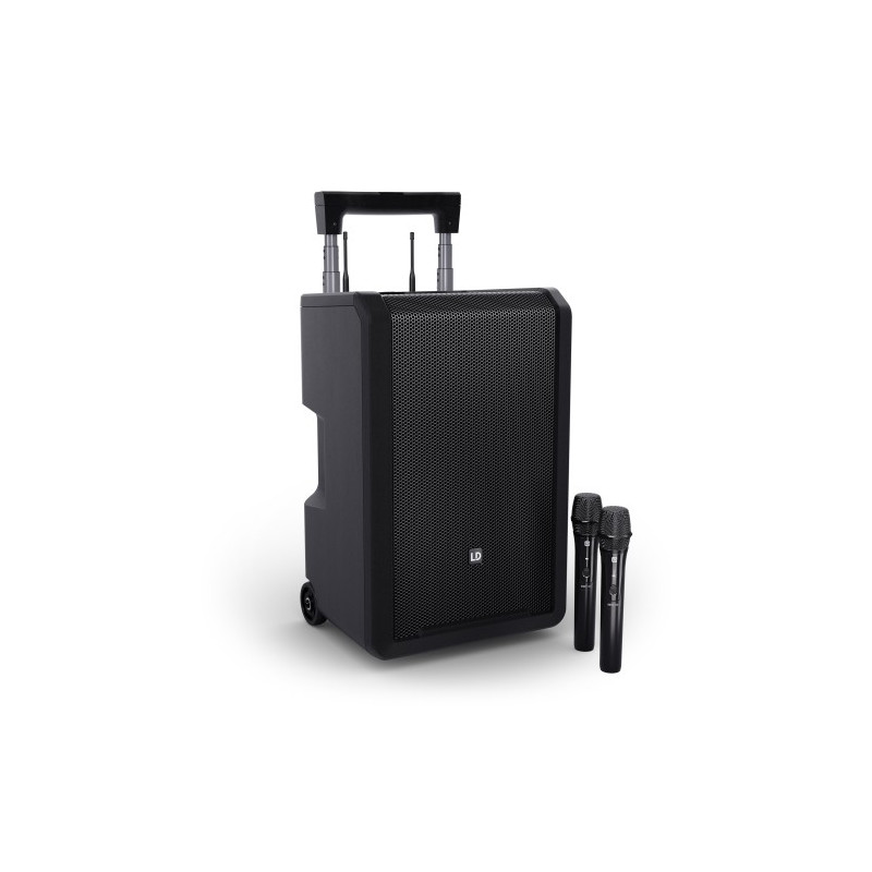 LD Systems Enceinte de sono Bluetooth 10" batterie 2 micros main HF