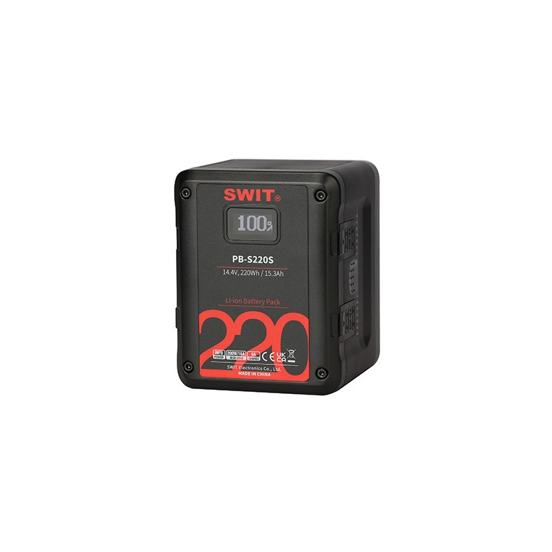 Swit PB-S220S Batterie Square Digital V-Mount 220Wh 12A avec 4 D-Tap