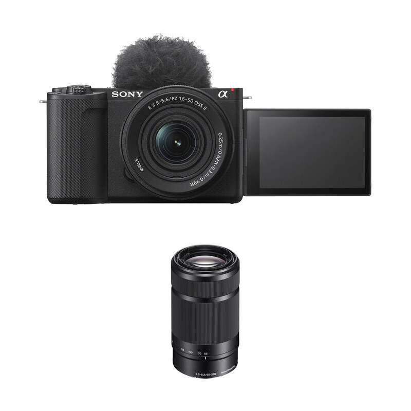 Sony Appareil photo hybride A6100 A + objectifs 16-50PZ + 55-210 Noir