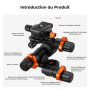 K&F Tête à Crémaillère 3D avec Plateau Rapide - Charge Max 6 kg