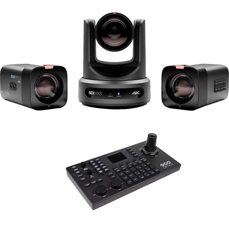 PTZOptics Kit 2x PT12XSTUDIO4KGY-G3 + 1x PT12X4KGY-G3 + Contrôleur