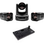 PTZOptics Kit 2x PT12XSTUDIO4KGY-G3 + 1x PT12X4KGY-G3 + Contrôleur
