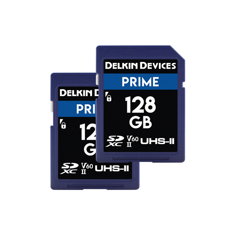 Delkin PRIME UHS-II (V60) SD Memory Cards 128Go