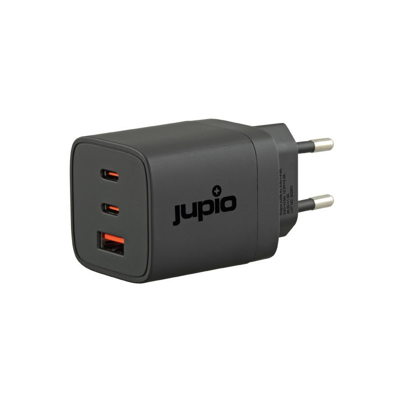 Jupio Chargeur Triple USB GaN 65W (1x USB-A QC 3.0 + 2x USB-C)