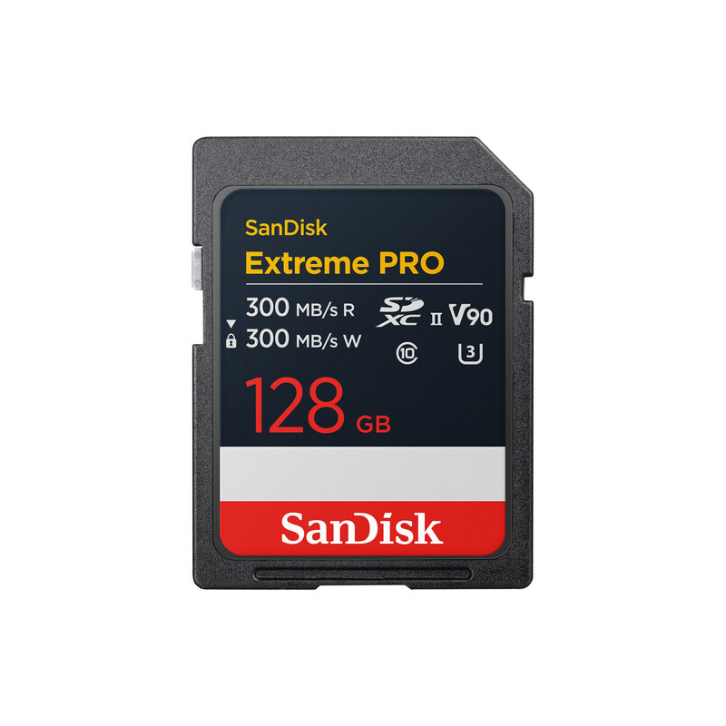 Sandisk Carte SDXC Extreme Pro 128GB 300/300 mb/s - V90 Cl. 13