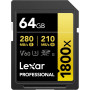 Lexar Carte professionnel SDXC UHS-II 1800X 64GB BLVv60 Gold