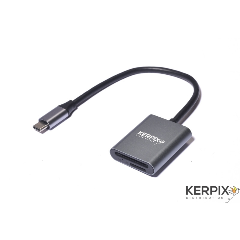 KERPIX Lecteur de cartes 2-en-1 ultra rapide (SD 4.0, microSD) Type-C
