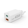 Hama Chargeur rapide 1 USB-C 1 USB-A mini-chargeur PD 45W blanc
