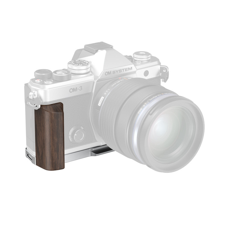 SmallRig Plaque en L avec poignée en bois pour OM SYSTEM OM-3
