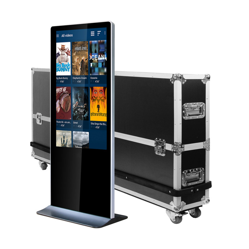 Kimex Totem vidéo 43" FULL HD 500 cd 24h/7j Indoor Tactile+Flightcase