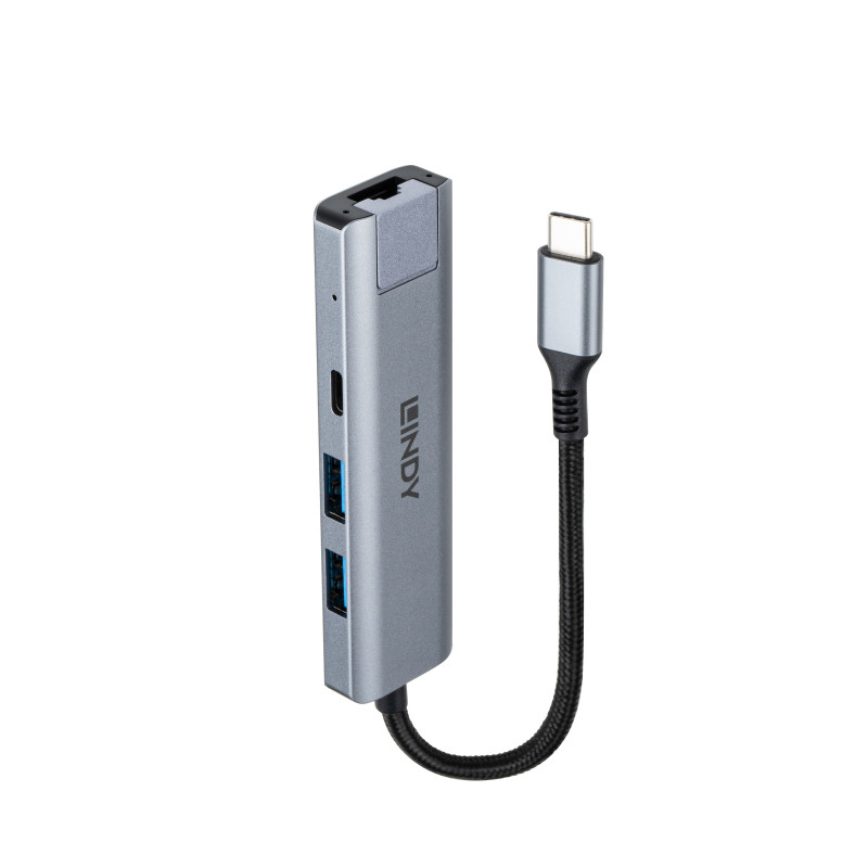 Lindy Hub USB 3.2 Gen 2 Type C & Convertisseur Ethernet Gigabit