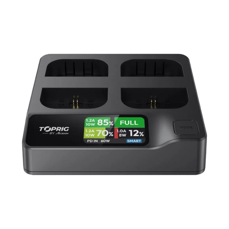 Accsoon Chargeur rapide TopRig 100W 4 baies LP-E6