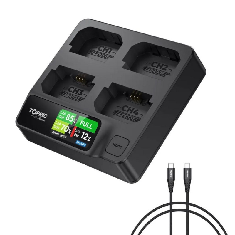 Accsoon Chargeur rapide TopRig 100W 4 baies NP-FZ100