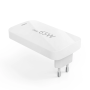 Hama Chargeur rapide 2x USB-C, USB-A mini-chargeur plat PD 65W, blanc