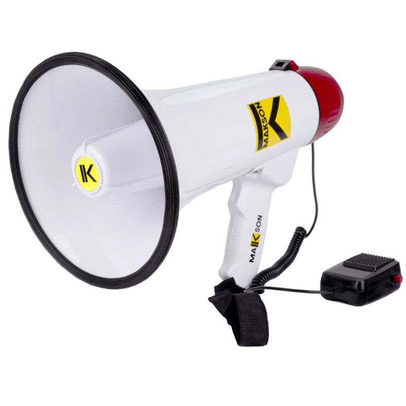 Makson Porte-voix 40W maxi. sirène. Enregistrement. USB/SD/AUX