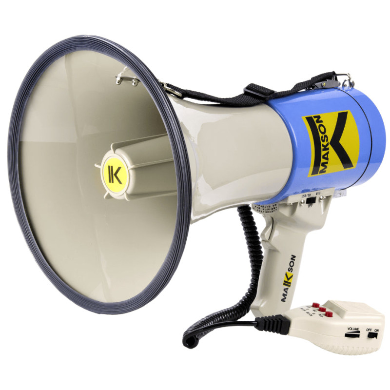Makson Porte-voix 60W maxi. sirène.USB/SD/AUX et Bluetooth
