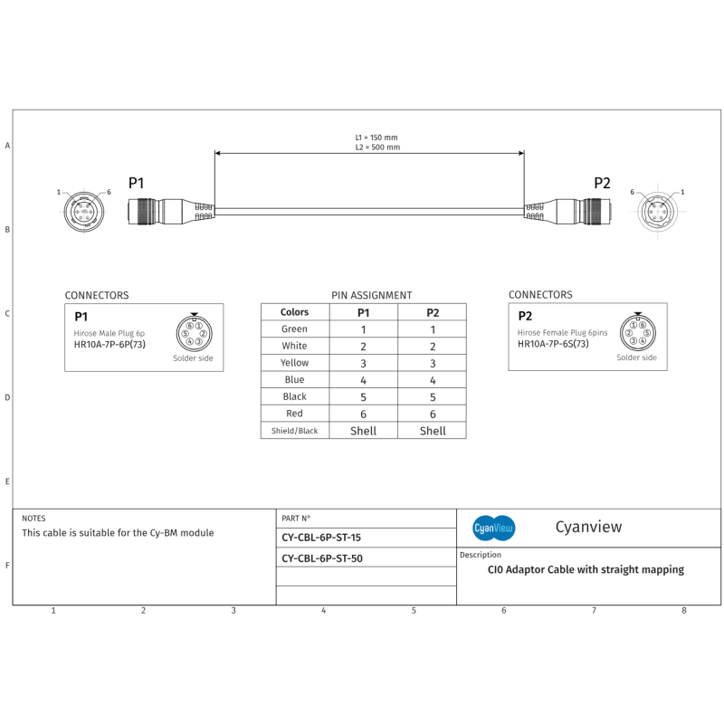 Cyanview Câble 50 cm pour connecter le module BMD CY-BM à un CY-CI0