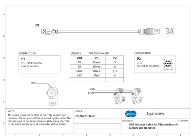 Cyanview Câble 50cm pour Nucleus-M à partir des ports série CI0/RIO