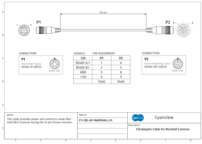 Cyanview Câble 50 cm pour caméras Marshall