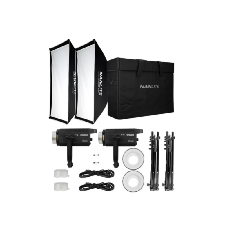 Nanlite FS-300B 2KIT Bundle avec softbox et trépieds
