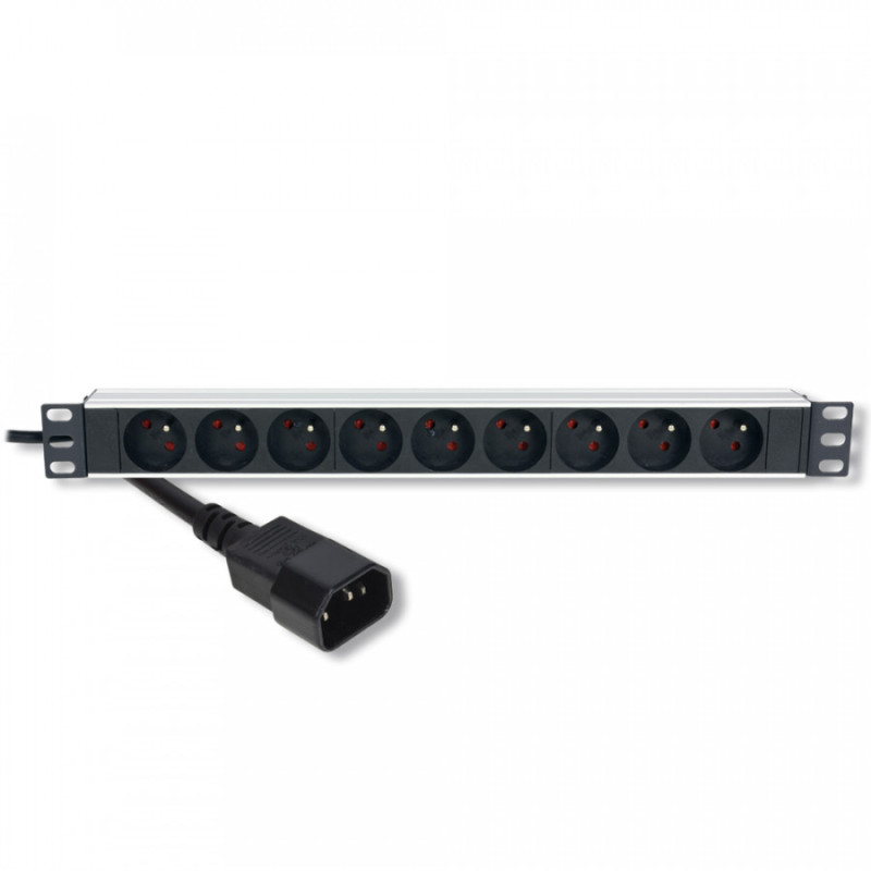 MCL Réglette électrique rackable de 9 prises avec terre et câble C14