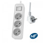 Philips Rallonge multiprise interrupteur, 3 prises-1,5m Blanc