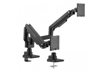 MCL Support écran à amortisseur - 2 écrans jusqu'à 35''/20Kg Noir