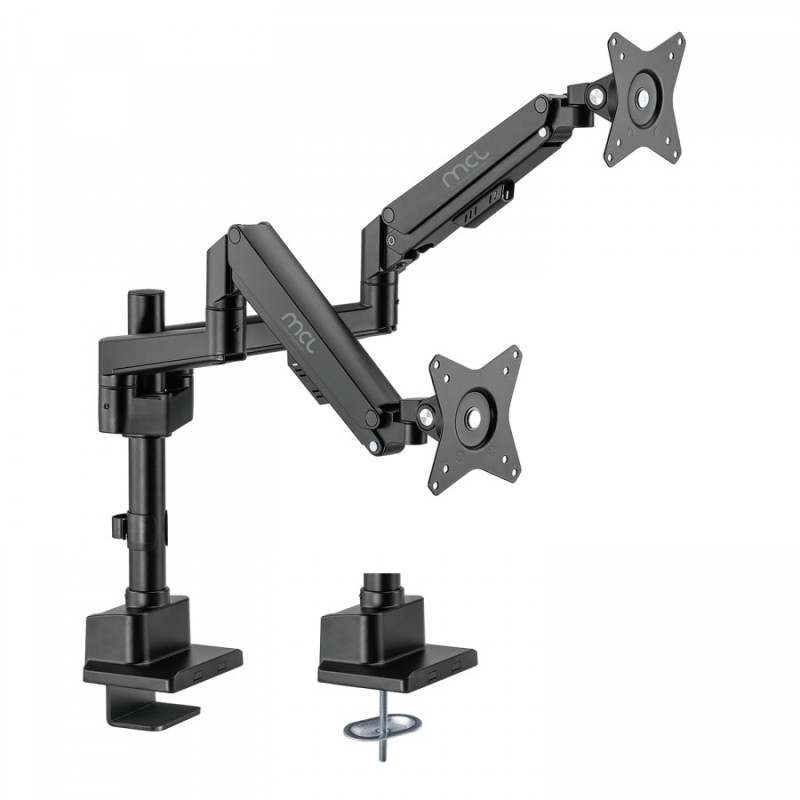 MCL Support écran à amortisseur - 2 écrans jusqu'à 32''/9Kg  Noir
