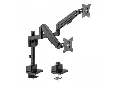 MCL Support écran à amortisseur - 2 écrans jusqu'à 32''/9Kg  Noir