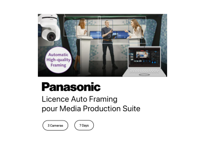 Panasonic Licence PTZ Advanced Auto-Framing – 3 caméras – 7 jours