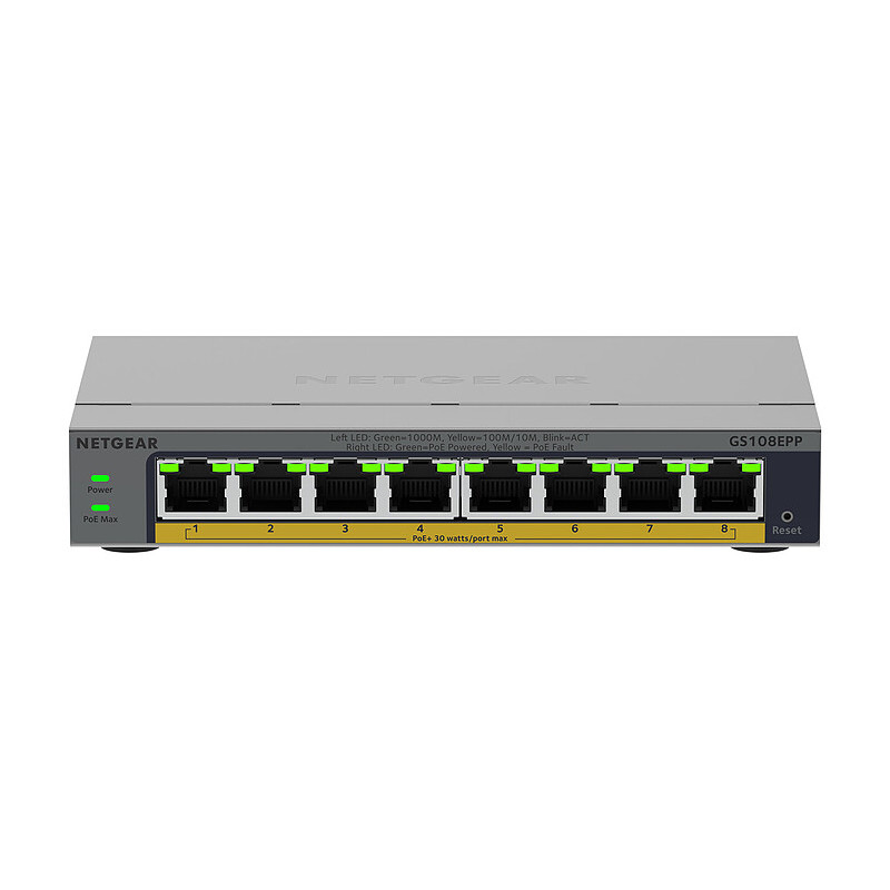 Netgear Easy Smart GS108EPP Switch 8 ports PoE+ 10/100/1000 Mbps