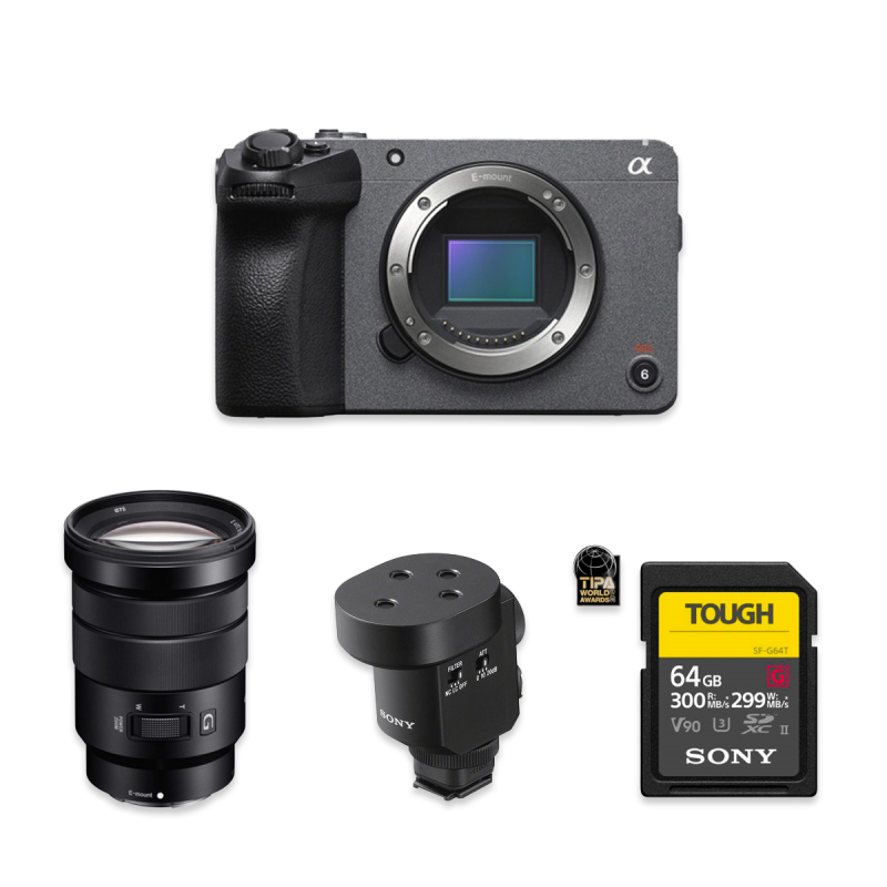 Pack Sony caméscope FX30 + objectif 18-105mm G + ECM-M1 +  SDXC 64Go