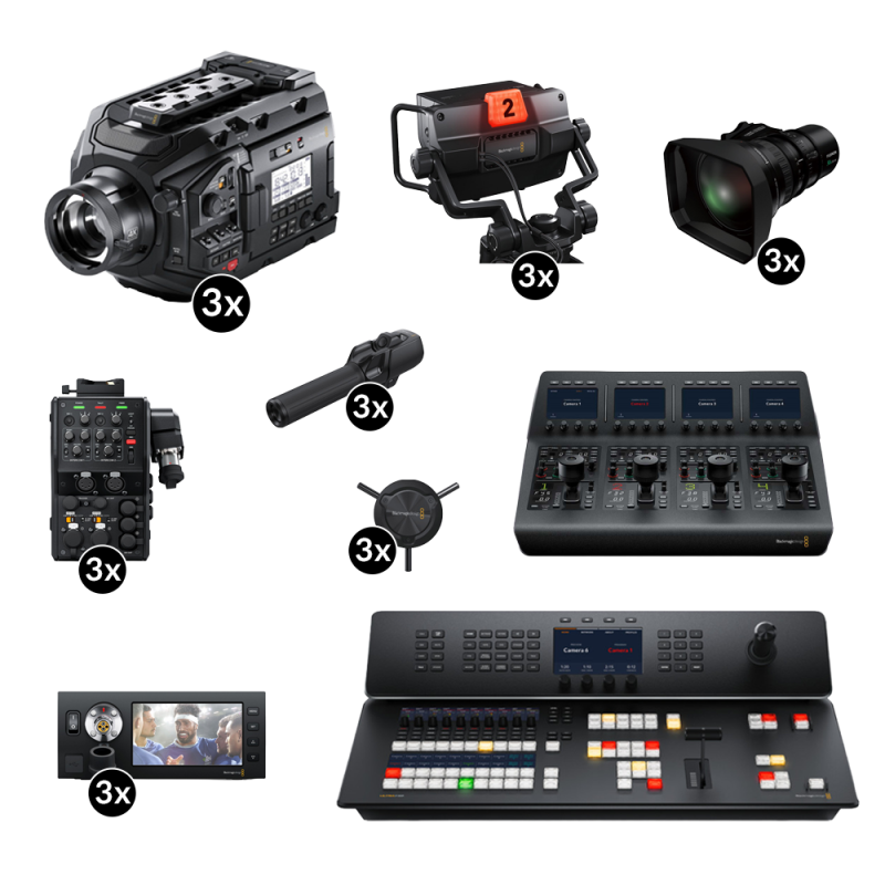 Pack captation studio avec 3x  Blackmagic URSA Broadcast G2