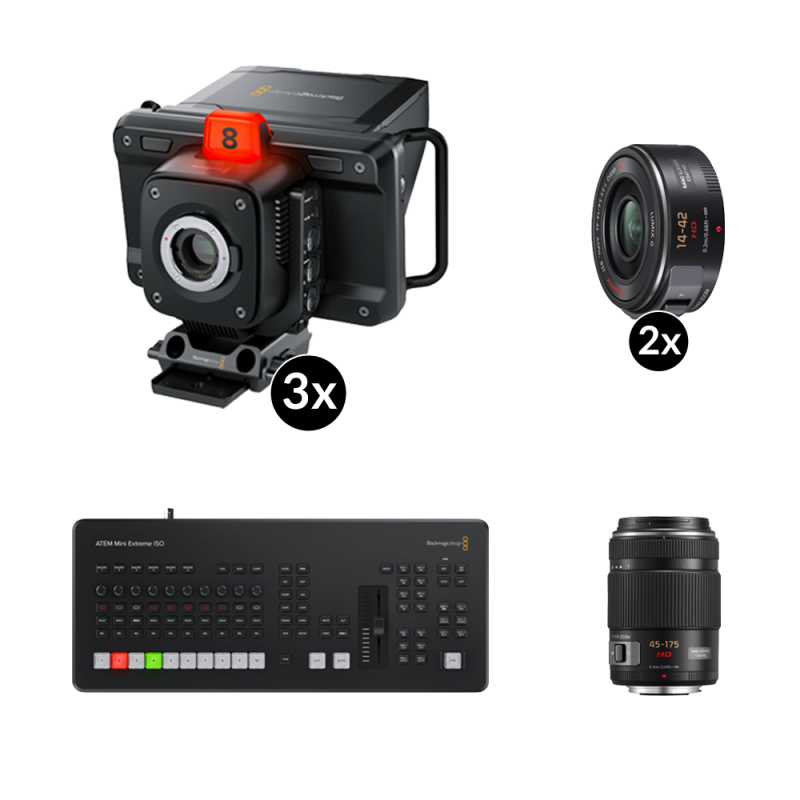 Pack captation studio starter 3x Blackmagic Studio Camera 4K Plus