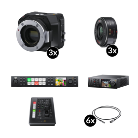 Pack caméra paluche avec 3x Blackmagic Design Micro Studio Camera 4K