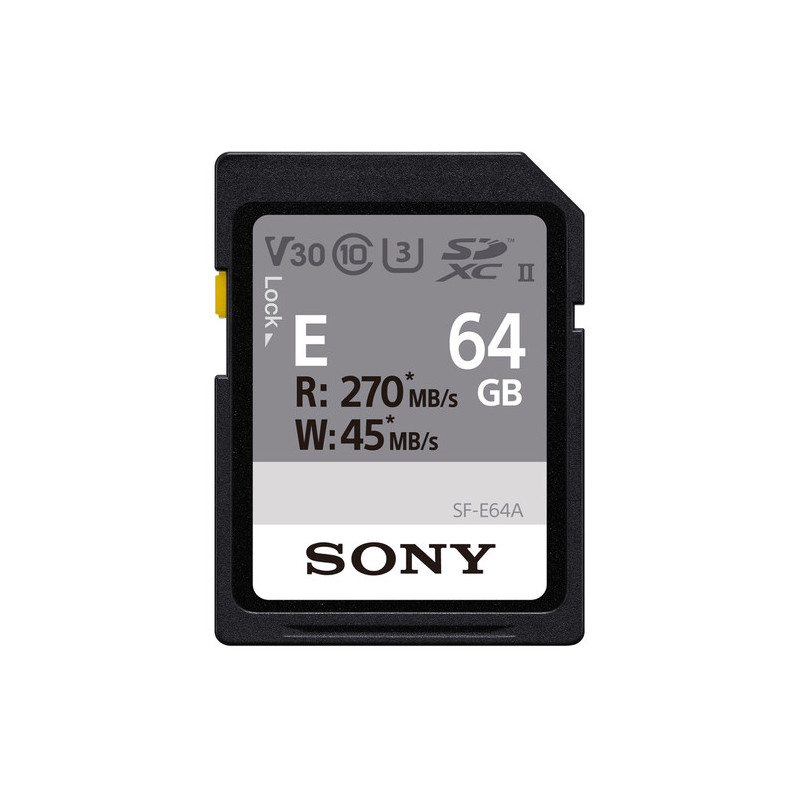 Sony SF-E64 Carte SDXC 64Go R270/W45 UHS-II ENTRY SERIE CL10 U3