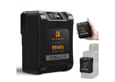 K&F Batterie V-Mount 6700mAh 99Wh 14,8V PD65W Noir