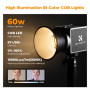 K&F Lampe Vidéo PL 60B 60W COB LED avec Batterie intégrée de 4500mAh