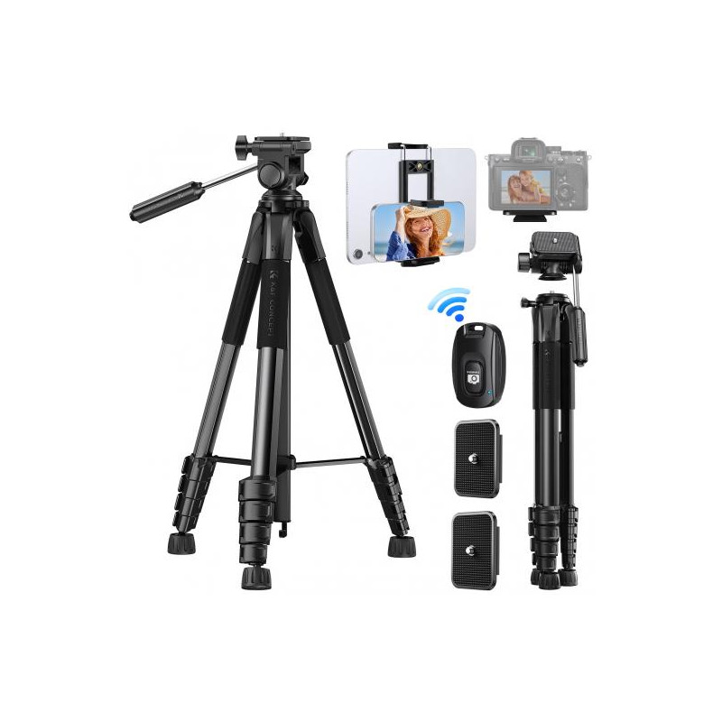 K&F Trepied Alu + tete panoramique Charge 4Kg