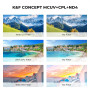 K&F Concept Filtre MCUV + CPL + ND4 revêtement bleu 67mm