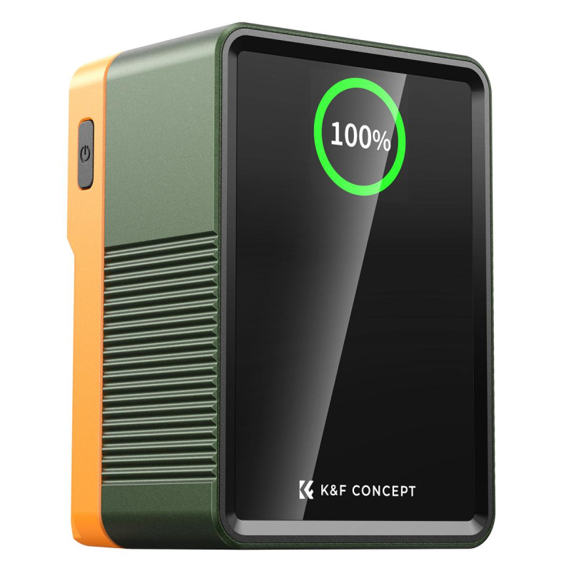K&F Batterie V-Mount 6700mAh 99Wh 14,8V PD100W Vert / Orange