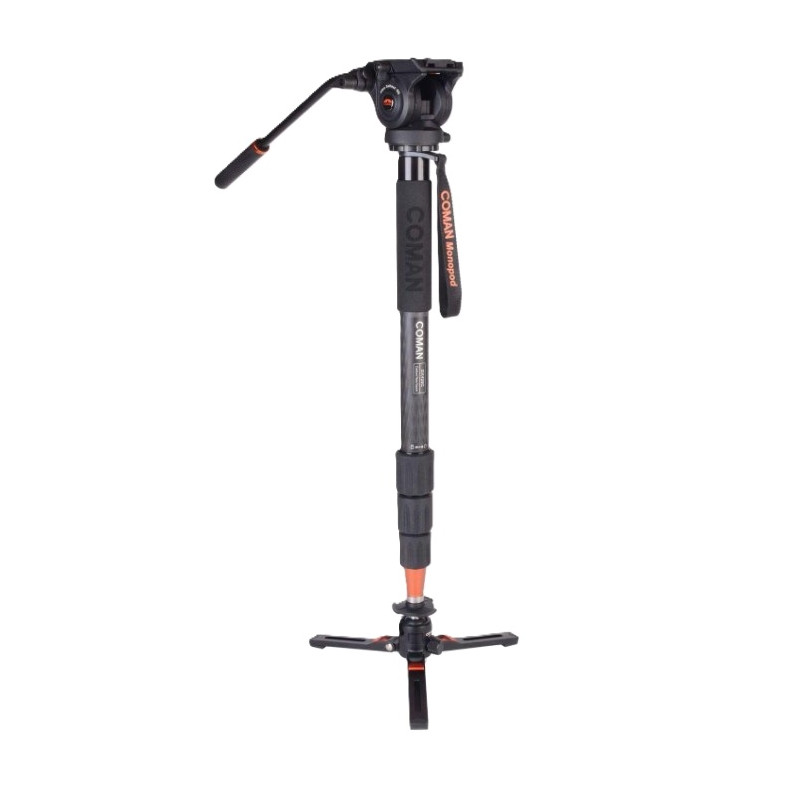 Coman DX428CQ5 Monopode carbone Ø36 mm avec tête vidéo Q5 et trépied 